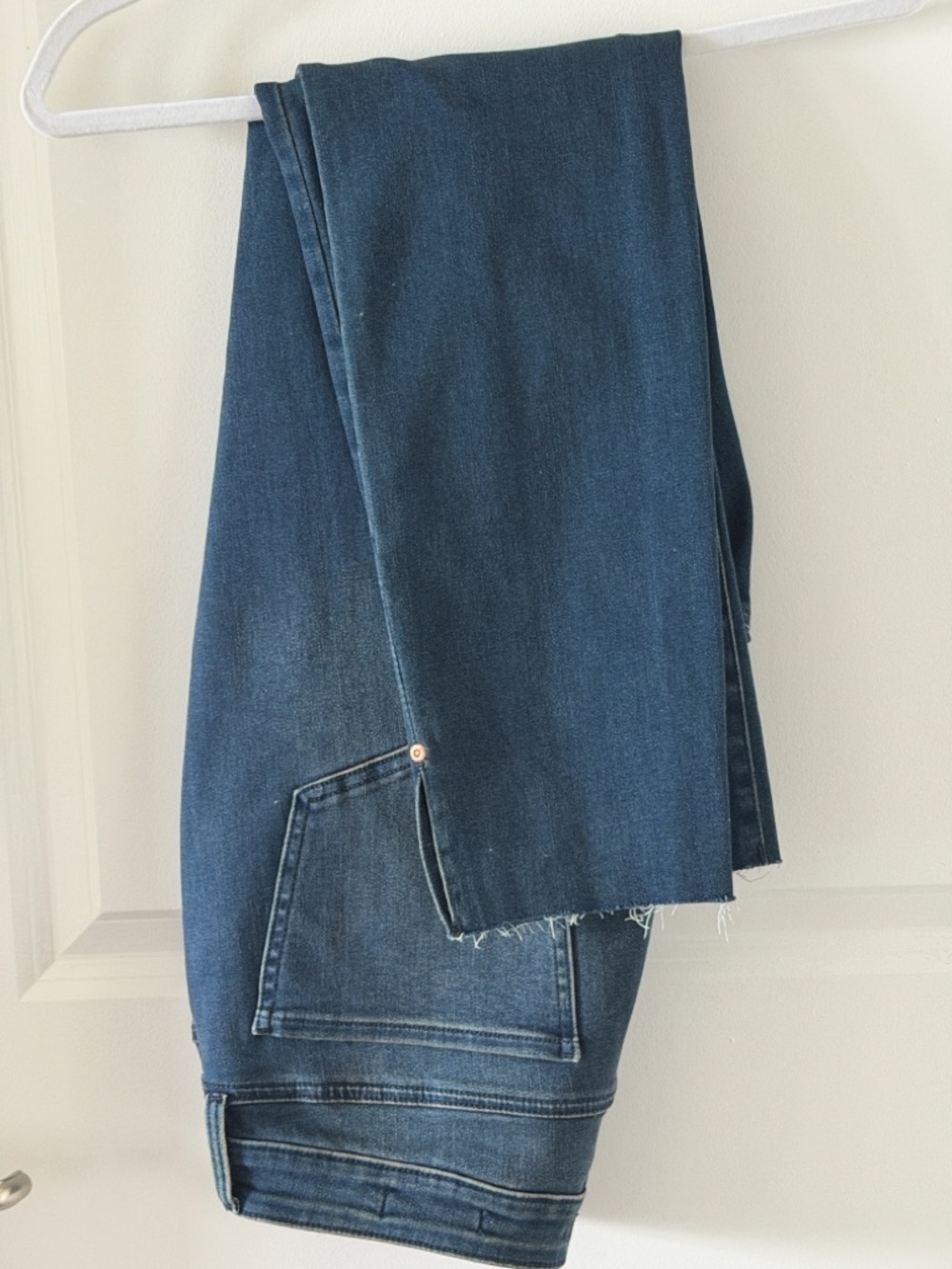 NYDJ Blue Denim Jeans with Frayed Hem NWOT